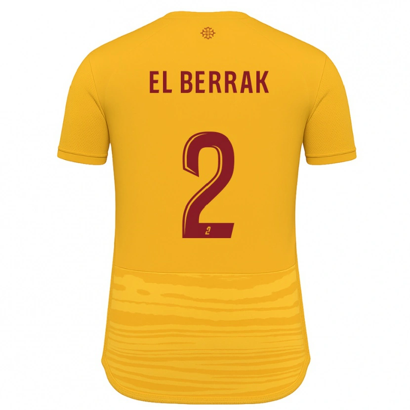 Danxen Kinderen Nael El Berrak #2 Oranje Bourgondisch Uitshirt Uittenue 2025/26 T-Shirt