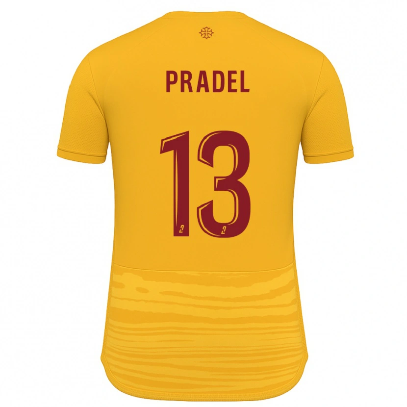 Danxen Kinderen Thibaut Pradel #13 Oranje Bourgondisch Uitshirt Uittenue 2025/26 T-Shirt