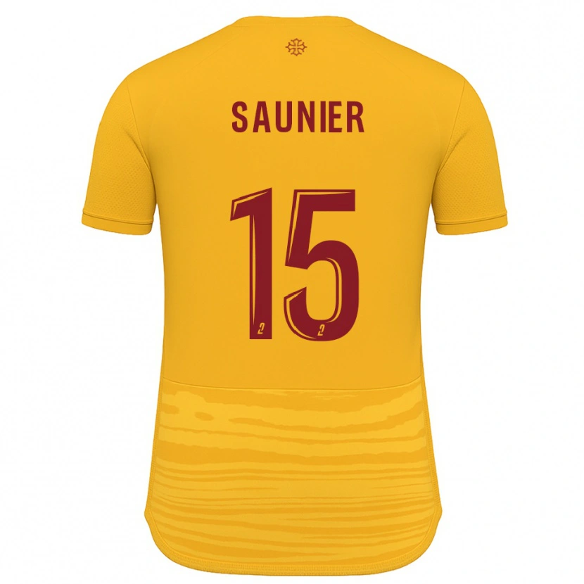 Danxen Kinderen Océane Saunier #15 Oranje Bourgondisch Uitshirt Uittenue 2025/26 T-Shirt