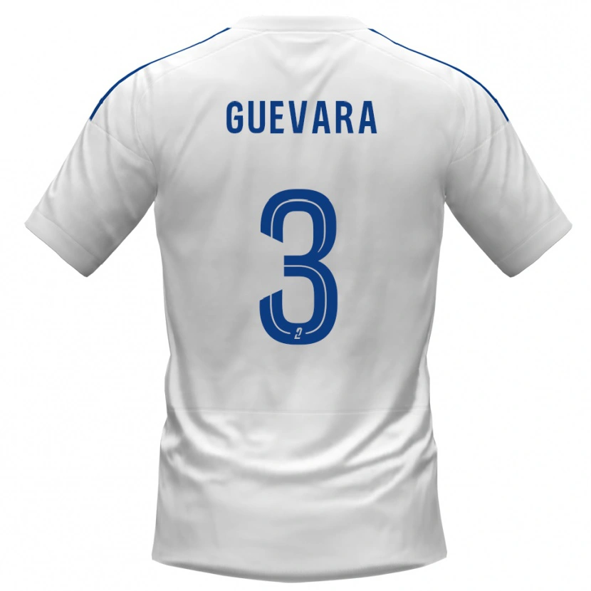 Danxen Kinderen Juan Guevara #3 Wit Blauw Uitshirt Uittenue 2025/26 T-Shirt