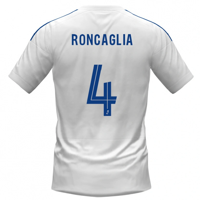 Danxen Kinderen Anthony Roncaglia #4 Wit Blauw Uitshirt Uittenue 2025/26 T-Shirt