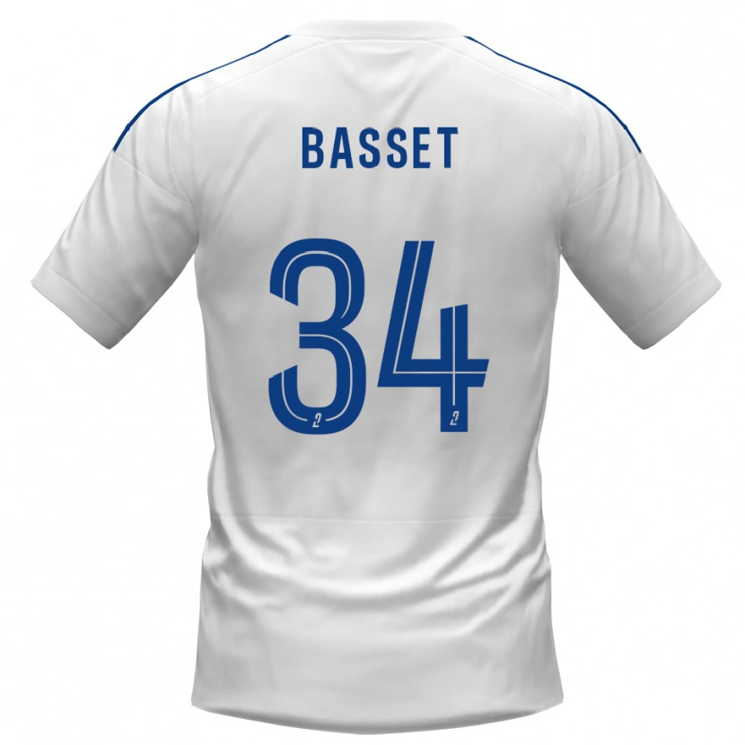 Danxen Kinderen Donovan Basset #34 Wit Blauw Uitshirt Uittenue 2025/26 T-Shirt