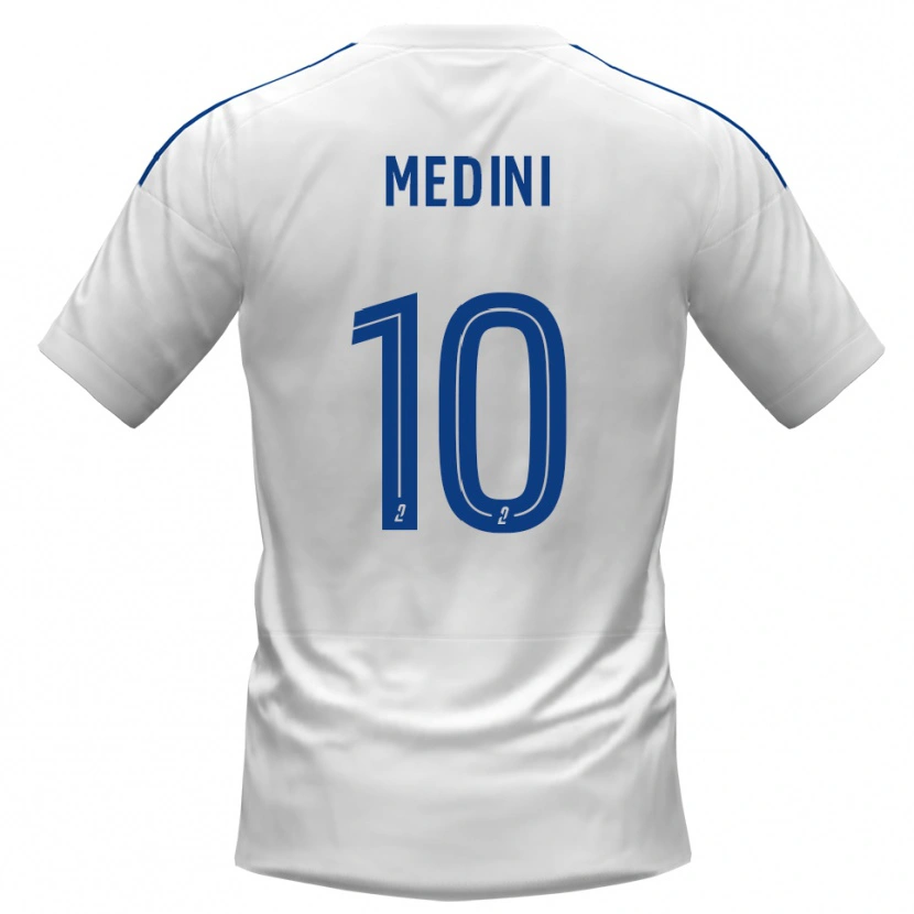 Danxen Kinderen Issa Medini #10 Wit Blauw Uitshirt Uittenue 2025/26 T-Shirt