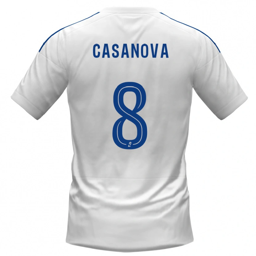 Danxen Kinderen Nicolas Casanova #8 Wit Blauw Uitshirt Uittenue 2025/26 T-Shirt