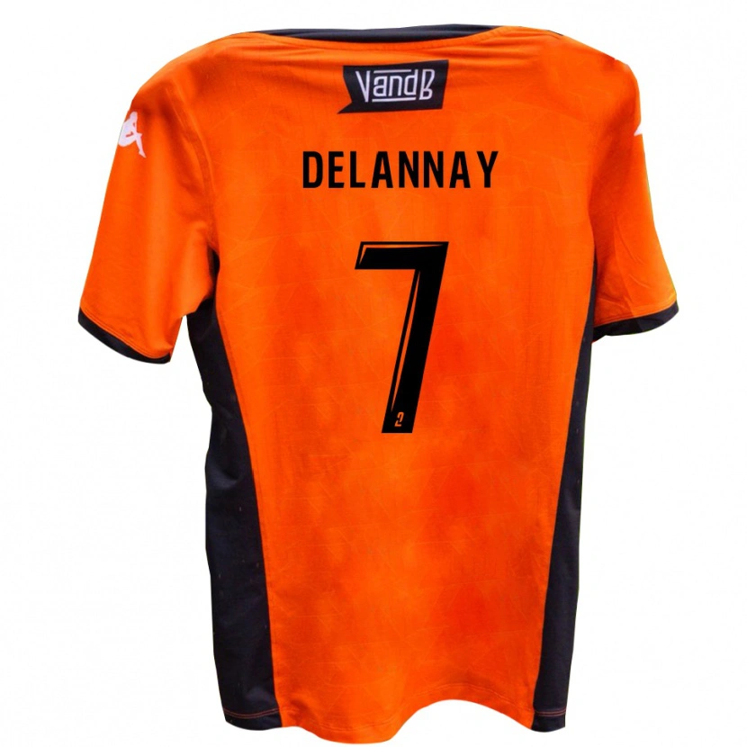 Danxen Kinderen Mathis Delannay #7 Wit Zwart Uitshirt Uittenue 2025/26 T-Shirt