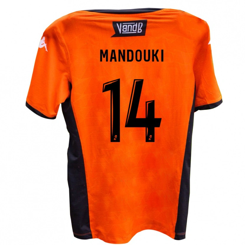 Danxen Kinderen Cyril Mandouki #14 Wit Zwart Uitshirt Uittenue 2025/26 T-Shirt