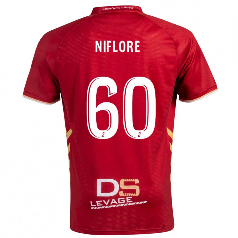 Danxen Kinderen Mathys Niflore #60 Bourgondisch Goud Uitshirt Uittenue 2025/26 T-Shirt