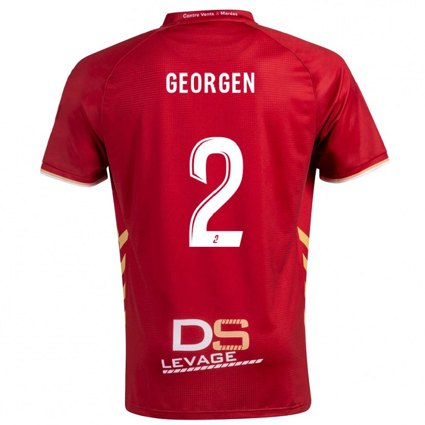 Danxen Kinderen Alec Georgen #2 Bourgondisch Goud Uitshirt Uittenue 2025/26 T-Shirt