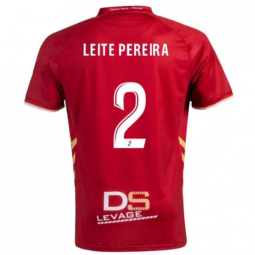 Danxen Kinderen Matéo Leite Pereira #2 Bourgondisch Goud Uitshirt Uittenue 2025/26 T-Shirt