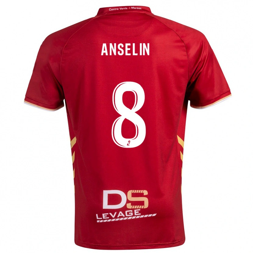 Danxen Kinderen Lilian Anselin #8 Bourgondisch Goud Uitshirt Uittenue 2025/26 T-Shirt