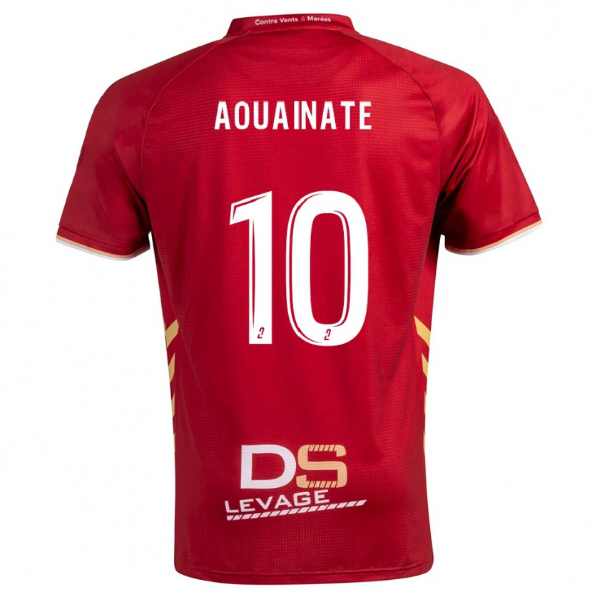 Danxen Kinderen Aymane Aouainate #10 Bourgondisch Goud Uitshirt Uittenue 2025/26 T-Shirt
