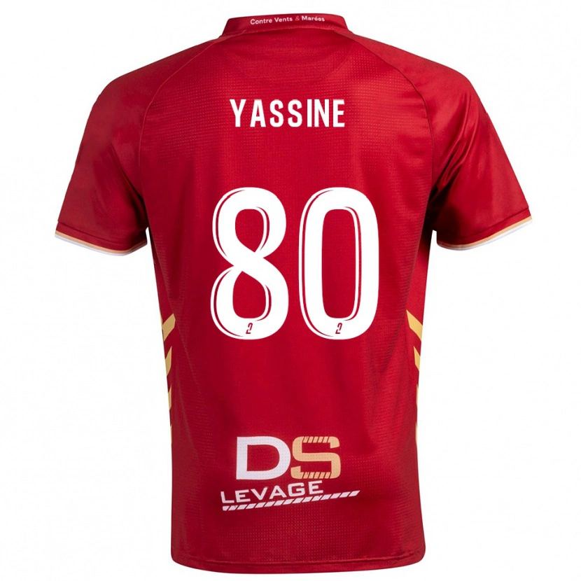 Danxen Kinderen Gessime Yassine #80 Bourgondisch Goud Uitshirt Uittenue 2025/26 T-Shirt