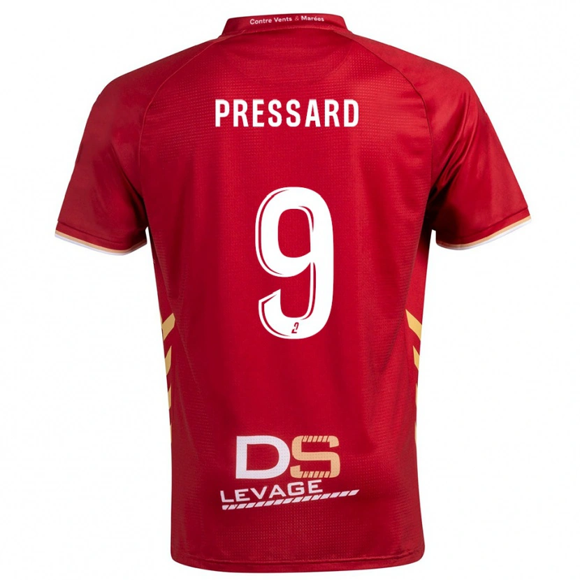Danxen Kinderen Alan Pressard #9 Bourgondisch Goud Uitshirt Uittenue 2025/26 T-Shirt