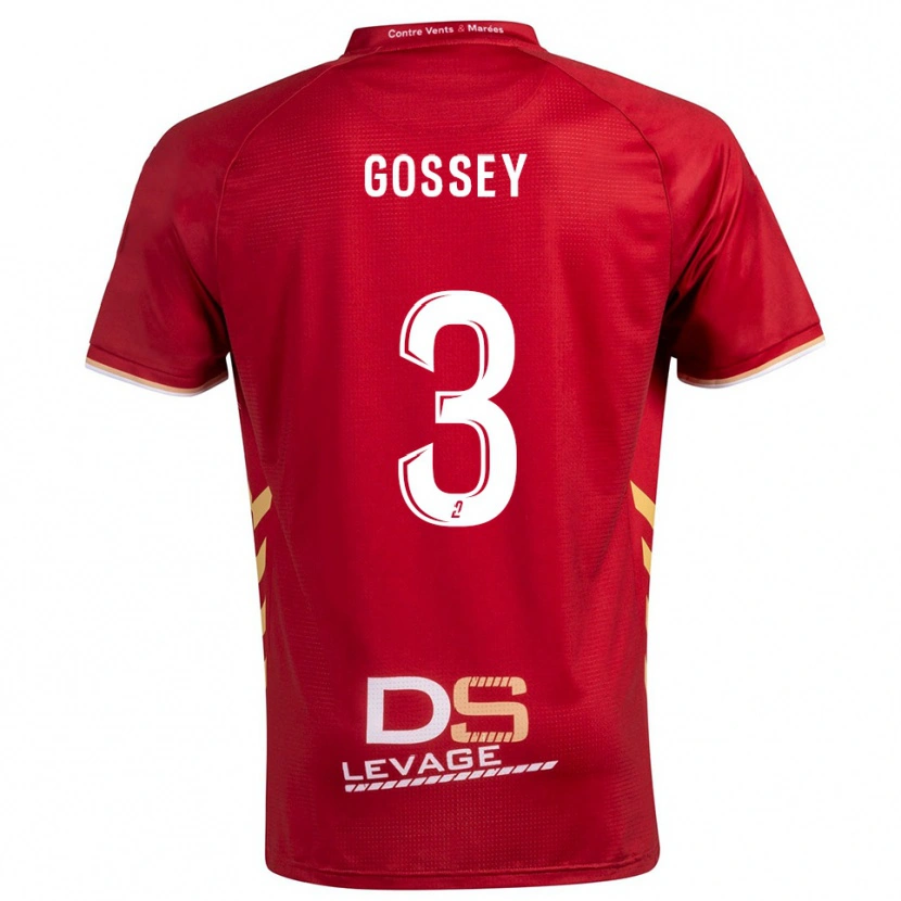 Danxen Kinderen Matheo Gossey #3 Bourgondisch Goud Uitshirt Uittenue 2025/26 T-Shirt