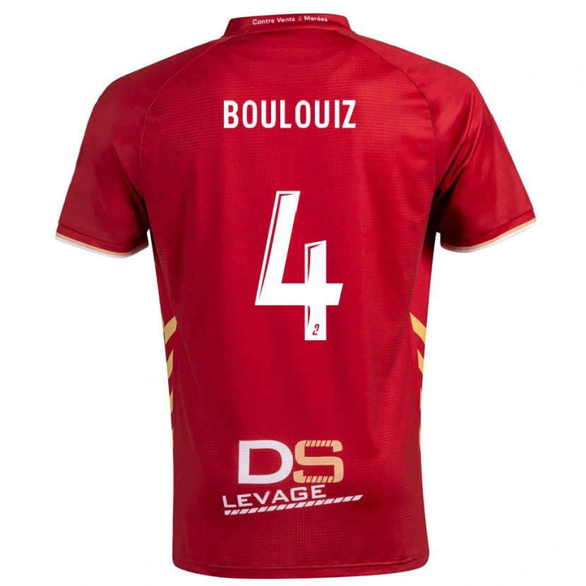 Danxen Kinderen Salim Boulouiz #4 Bourgondisch Goud Uitshirt Uittenue 2025/26 T-Shirt