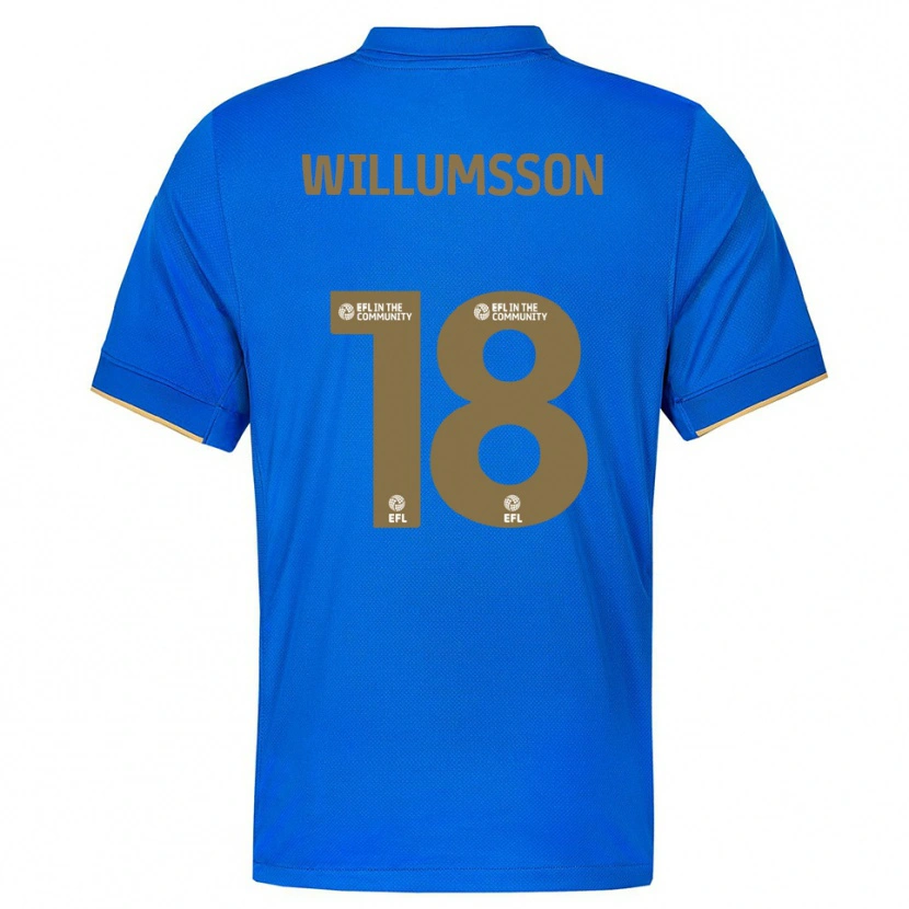 Danxen Heren Willum Thór Willumsson #18 Blauw Goud Thuisshirt Thuistenue 2025/26 T-Shirt