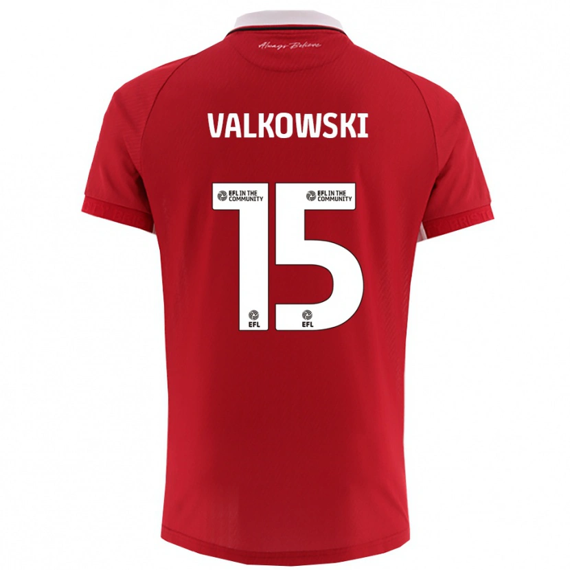 Danxen Heren Pawel Valkowski #15 Rood Wit Thuisshirt Thuistenue 2025/26 T-Shirt