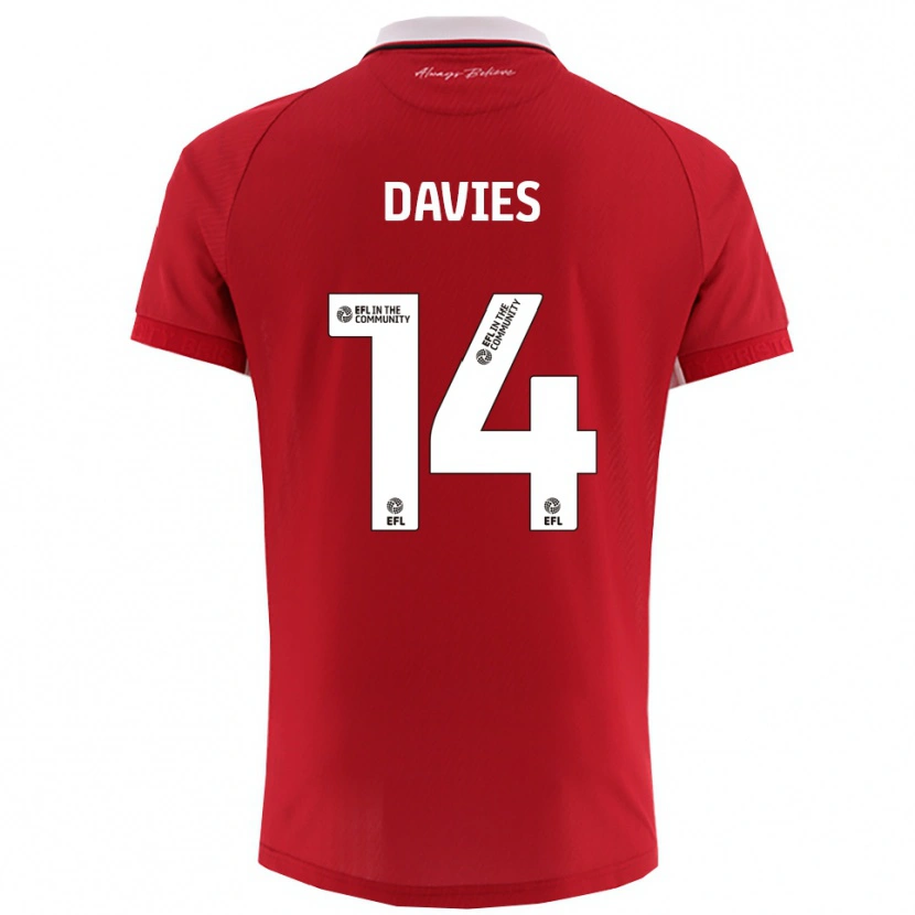 Danxen Heren Max Davies #14 Rood Wit Thuisshirt Thuistenue 2025/26 T-Shirt