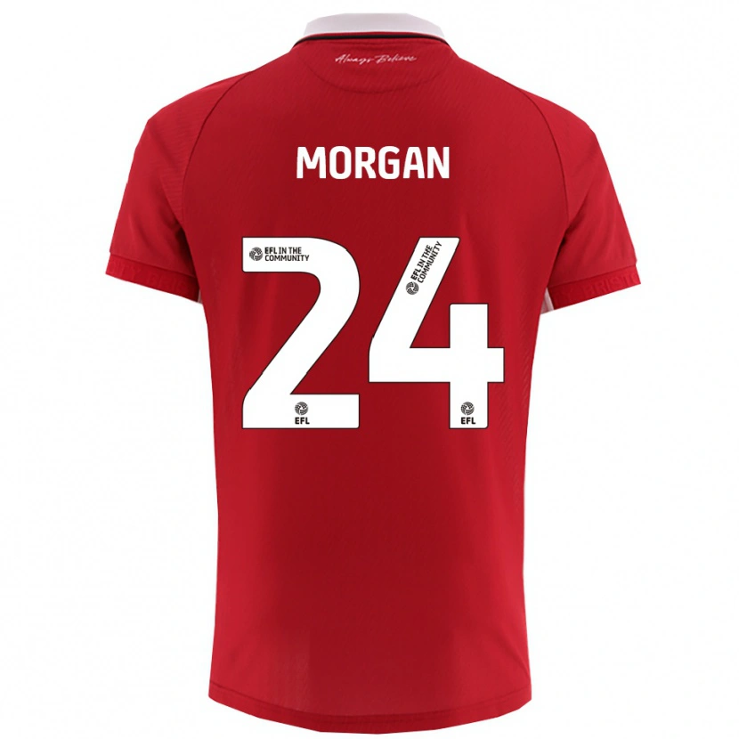 Danxen Heren Ffion Morgan #24 Rood Wit Thuisshirt Thuistenue 2025/26 T-Shirt