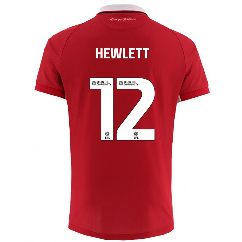 Danxen Heren Callum Hewlett #12 Rood Wit Thuisshirt Thuistenue 2025/26 T-Shirt