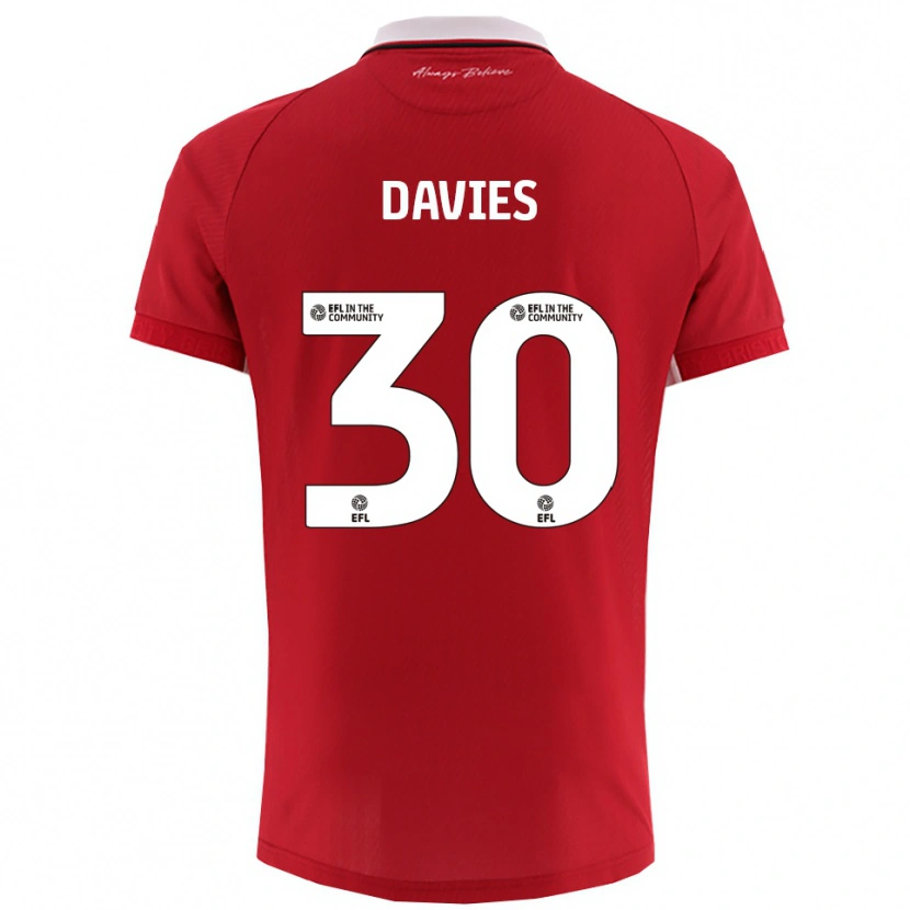 Danxen Heren Yasmin Davies #30 Rood Wit Thuisshirt Thuistenue 2025/26 T-Shirt