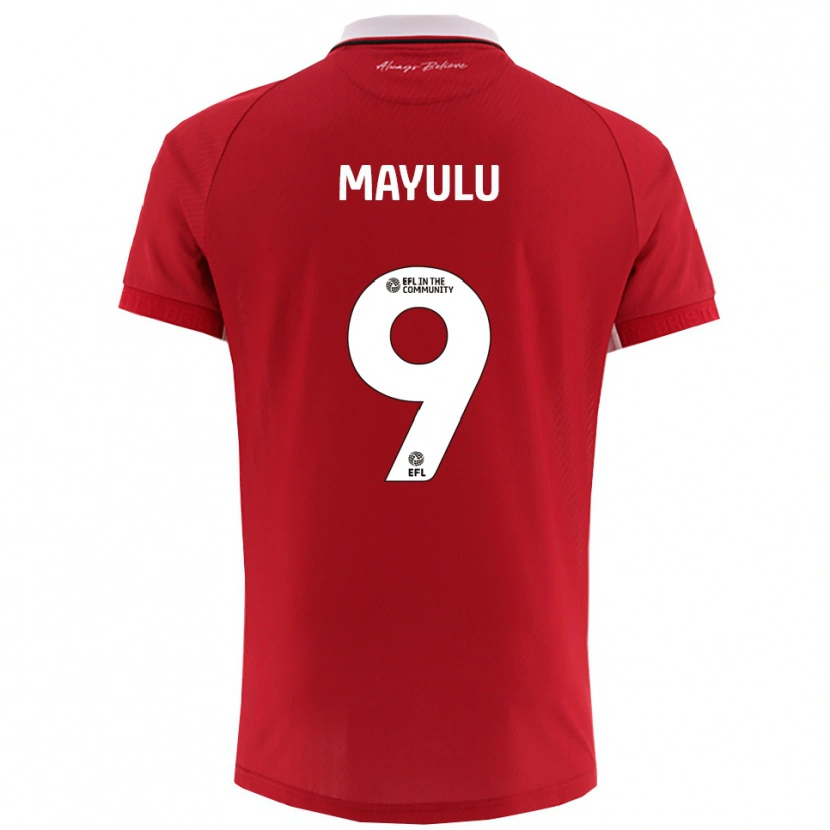 Danxen Heren Fally Mayulu #9 Rood Wit Thuisshirt Thuistenue 2025/26 T-Shirt