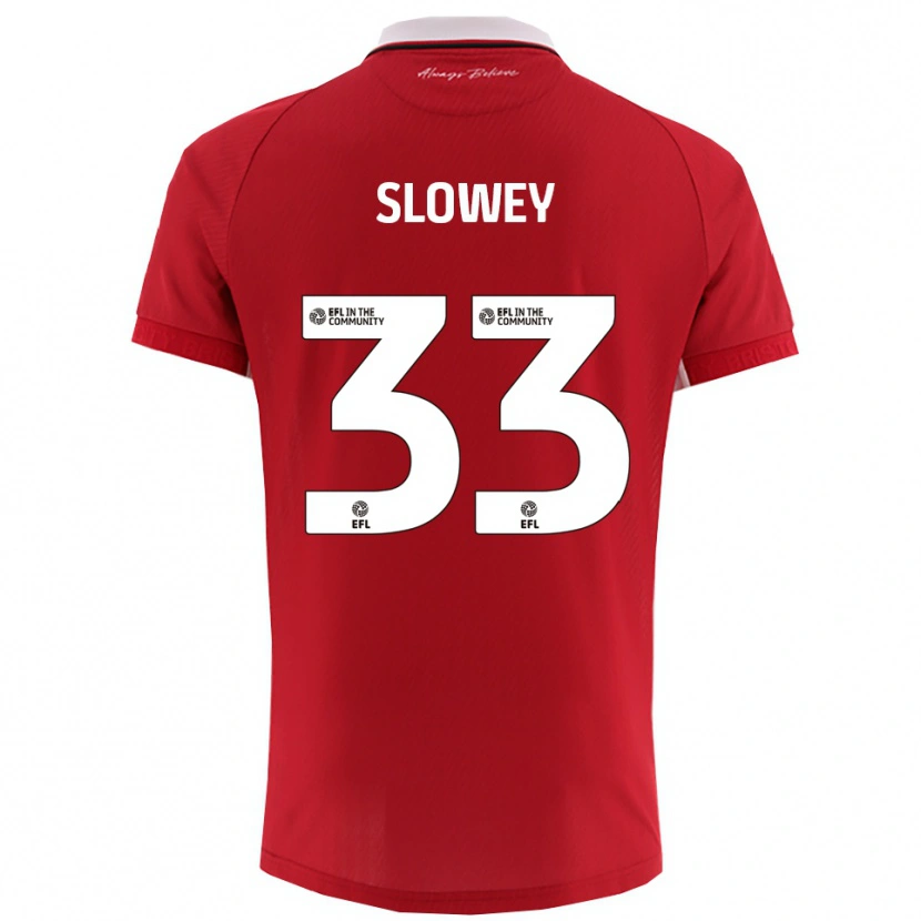 Danxen Heren Josh Campbell-Slowey #33 Rood Wit Thuisshirt Thuistenue 2025/26 T-Shirt