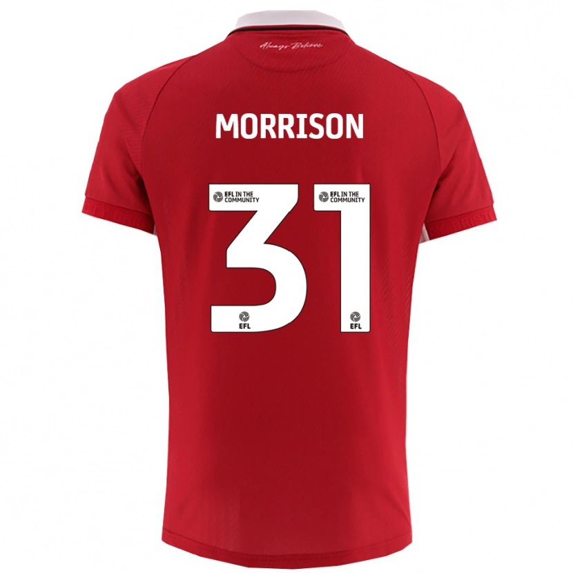 Danxen Heren Elijah Morrison #31 Rood Wit Thuisshirt Thuistenue 2025/26 T-Shirt