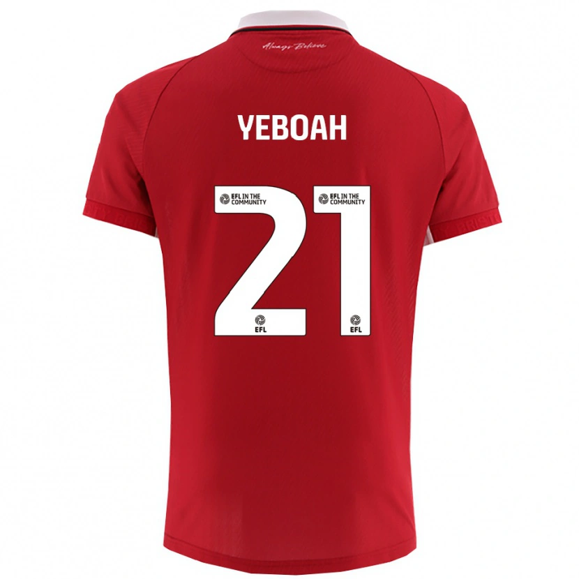 Danxen Heren Ephraim Yeboah #21 Rood Wit Thuisshirt Thuistenue 2025/26 T-Shirt