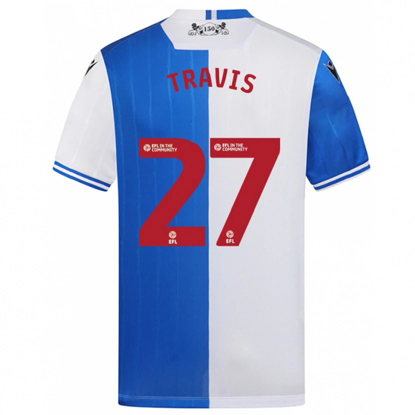 Danxen Heren Lewis Travis #27 Blauw Wit Thuisshirt Thuistenue 2025/26 T-Shirt
