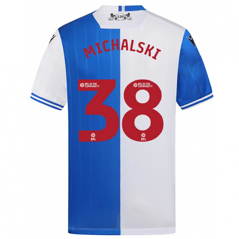 Danxen Heren Nicholas Michalski #38 Blauw Wit Thuisshirt Thuistenue 2025/26 T-Shirt