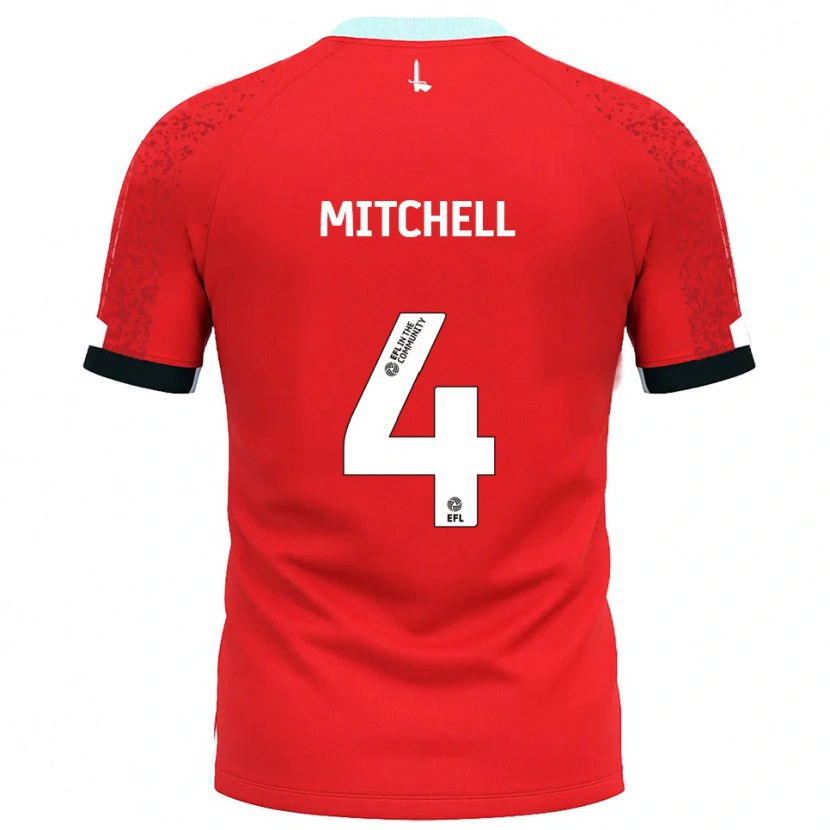 Danxen Heren Alex Mitchell #4 Rood Wit Thuisshirt Thuistenue 2025/26 T-Shirt