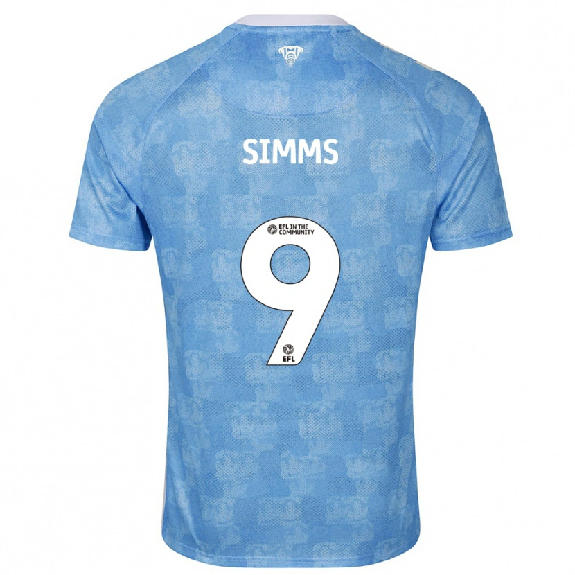 Danxen Heren Ellis Simms #9 Hemelsblauw Wit Thuisshirt Thuistenue 2025/26 T-Shirt
