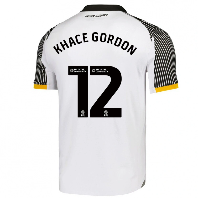 Danxen Heren Khace Gordon #12 Wit Zwart Thuisshirt Thuistenue 2025/26 T-Shirt