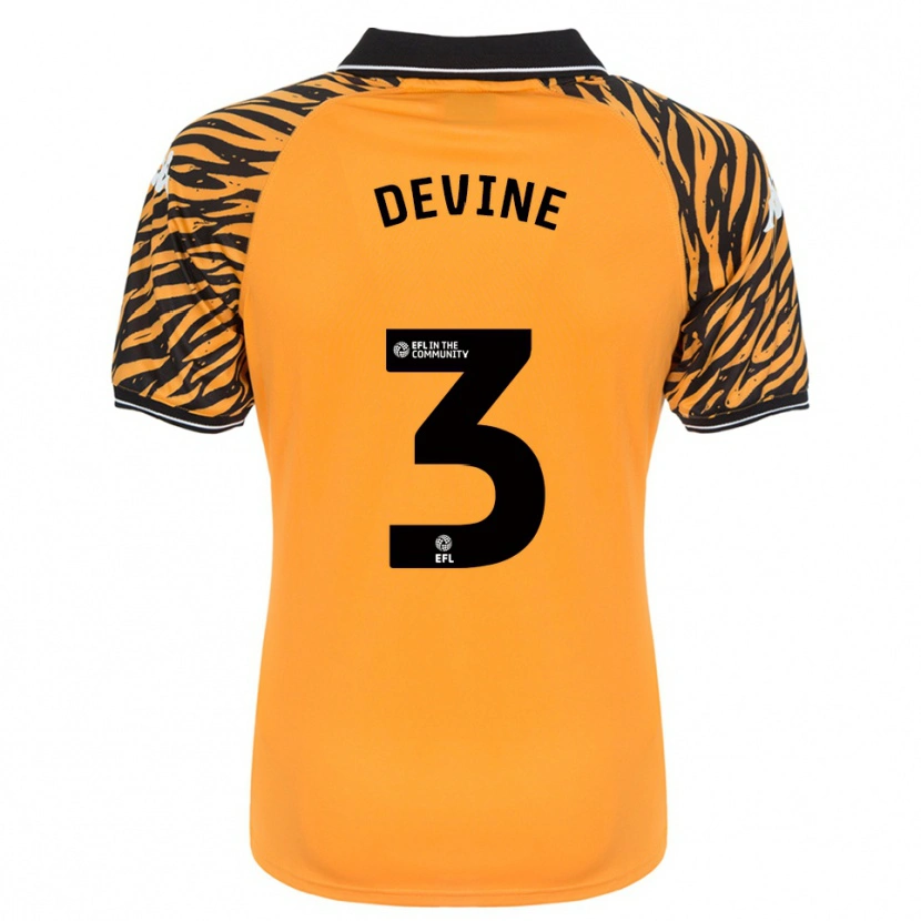 Danxen Heren Ed Devine #3 Oranje Zwart Thuisshirt Thuistenue 2025/26 T-Shirt
