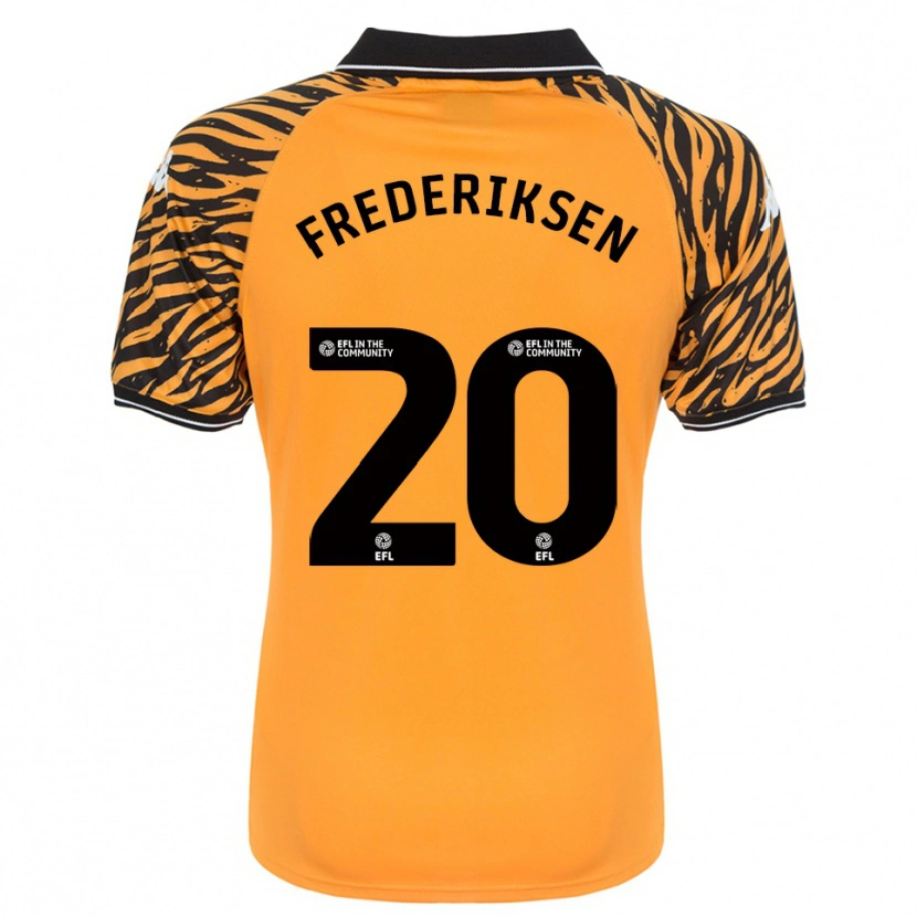 Danxen Heren Abbey Frederiksen #20 Oranje Zwart Thuisshirt Thuistenue 2025/26 T-Shirt