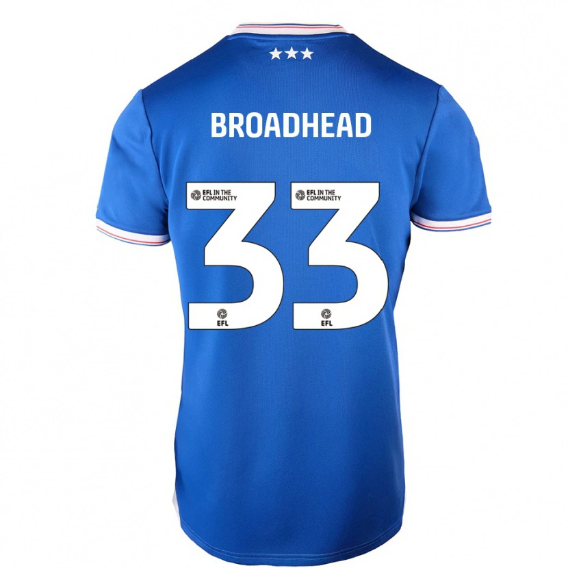 Danxen Heren Nathan Broadhead #33 Blauw Wit Thuisshirt Thuistenue 2025/26 T-Shirt