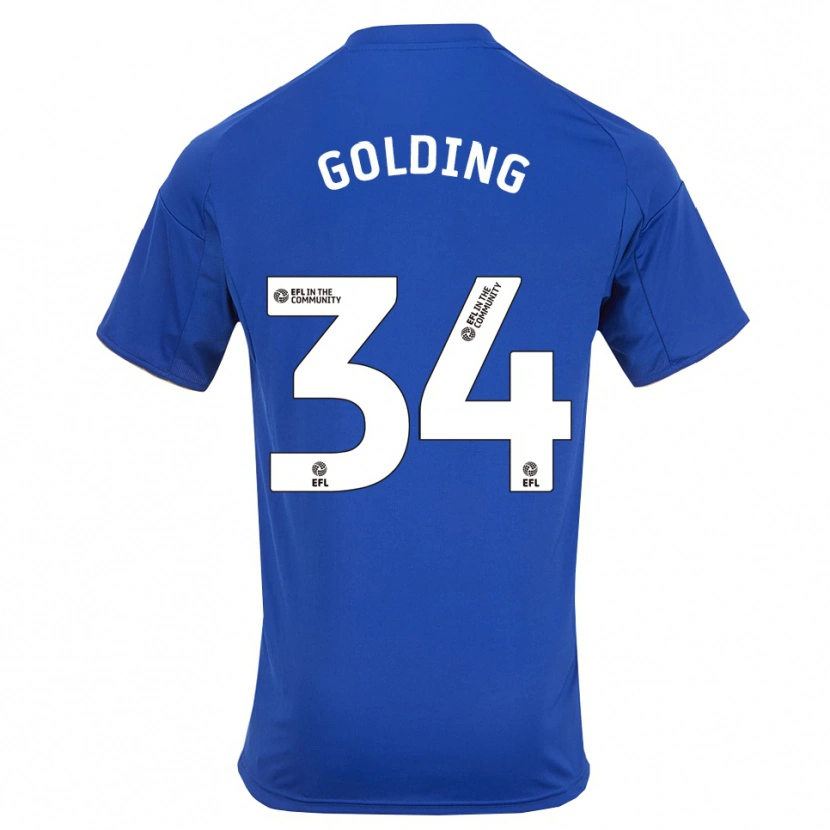 Danxen Heren Michael Golding #34 Blauw Goud Thuisshirt Thuistenue 2025/26 T-Shirt
