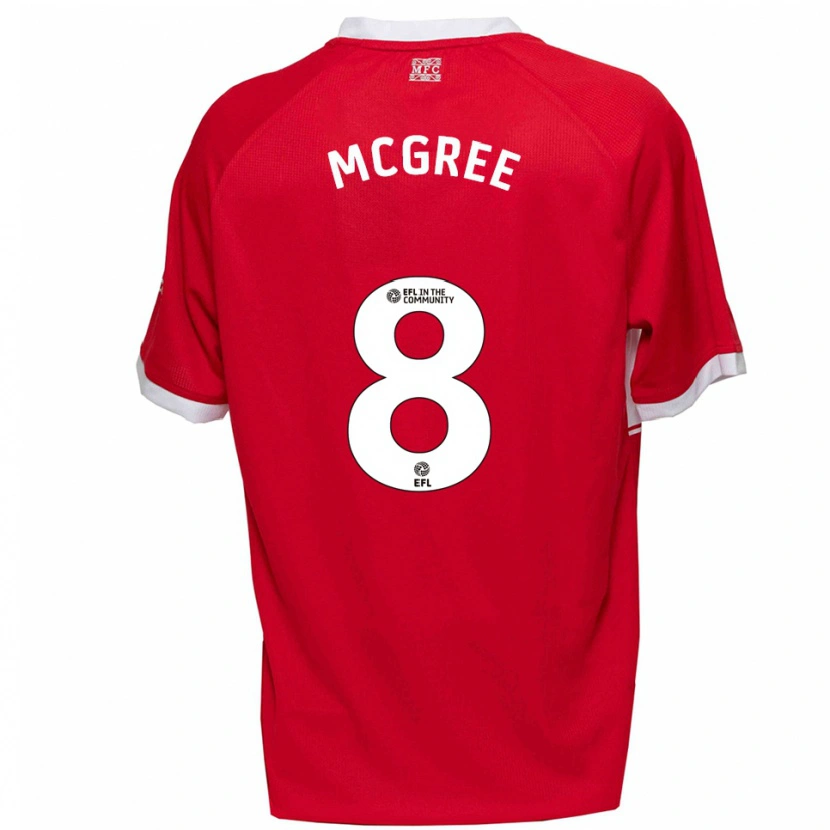 Danxen Heren Riley Mcgree #8 Rood Wit Thuisshirt Thuistenue 2025/26 T-Shirt
