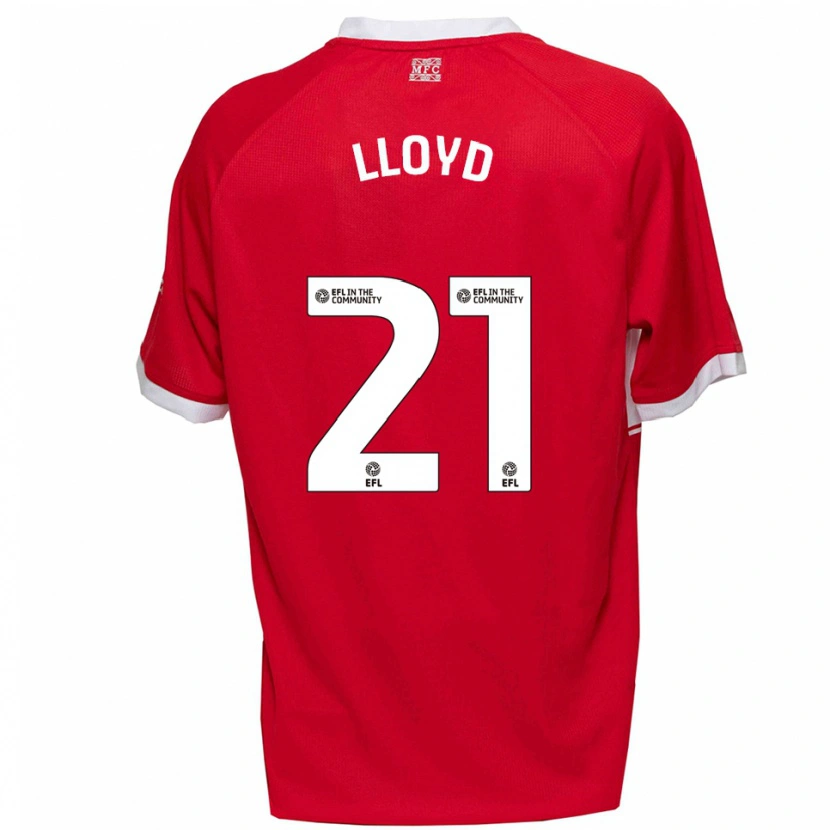 Danxen Heren Oliver Lloyd #21 Rood Wit Thuisshirt Thuistenue 2025/26 T-Shirt