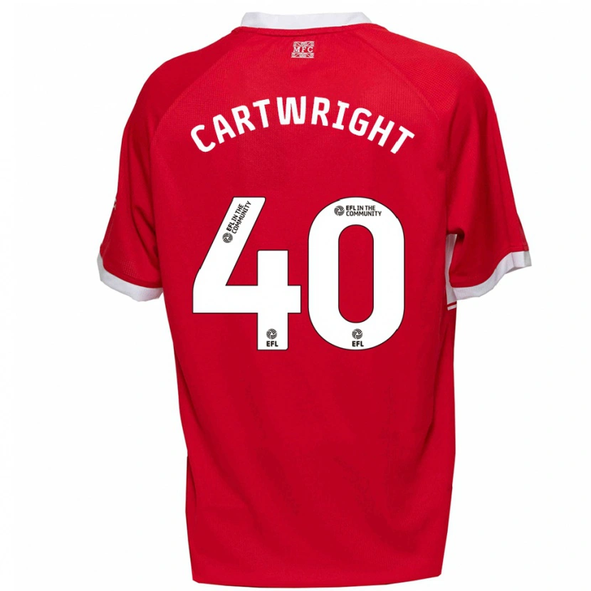 Danxen Heren Finlay Cartwright #40 Rood Wit Thuisshirt Thuistenue 2025/26 T-Shirt