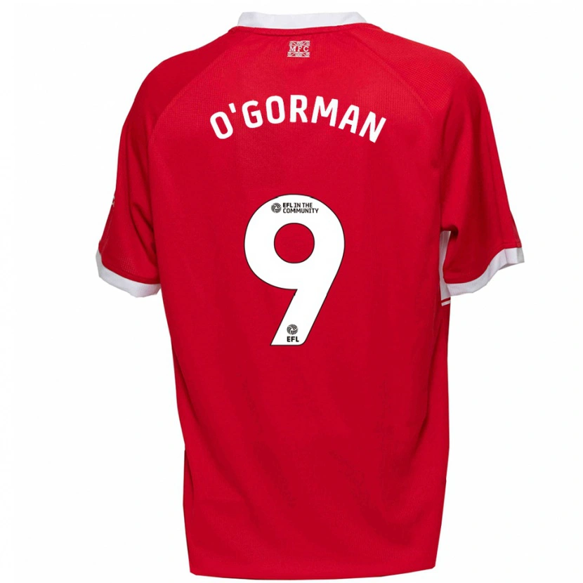Danxen Heren Finley O'gorman #9 Rood Wit Thuisshirt Thuistenue 2025/26 T-Shirt