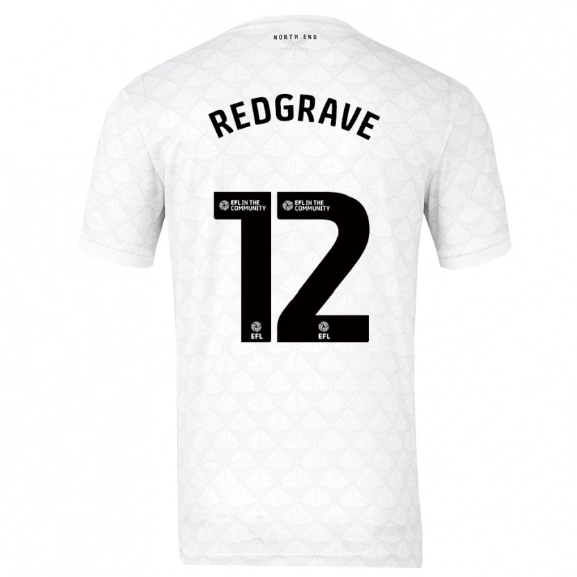 Danxen Heren Jodie Redgrave #12 Wit Rood Thuisshirt Thuistenue 2025/26 T-Shirt