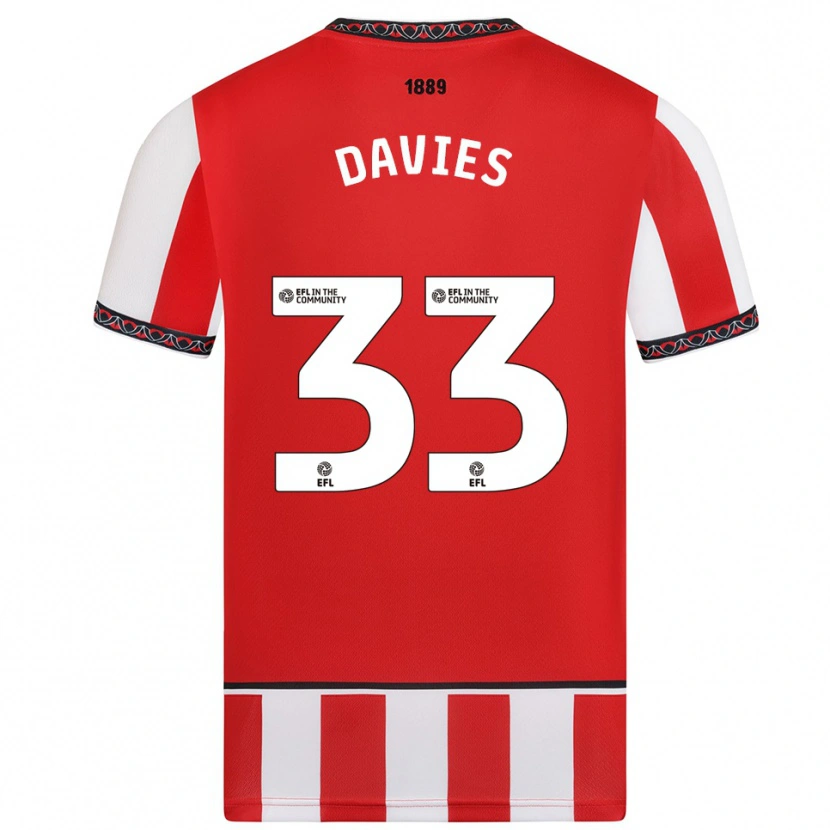 Danxen Heren Bethan Davies #33 Rood Wit Thuisshirt Thuistenue 2025/26 T-Shirt