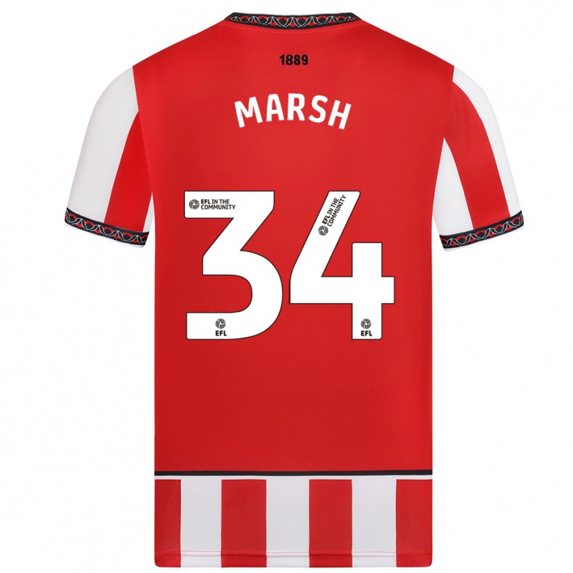 Danxen Heren Louie Marsh #34 Rood Wit Thuisshirt Thuistenue 2025/26 T-Shirt