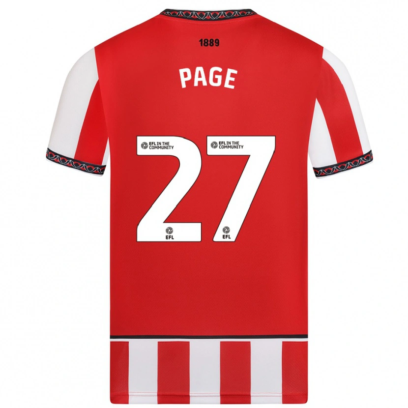 Danxen Heren Olivia Page #27 Rood Wit Thuisshirt Thuistenue 2025/26 T-Shirt