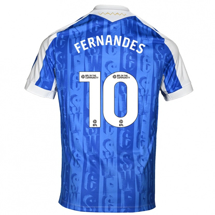 Danxen Heren Bruno Fernandes #10 Blauw Wit Thuisshirt Thuistenue 2025/26 T-Shirt