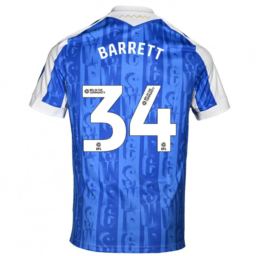 Danxen Heren Killian Barrett #34 Blauw Wit Thuisshirt Thuistenue 2025/26 T-Shirt