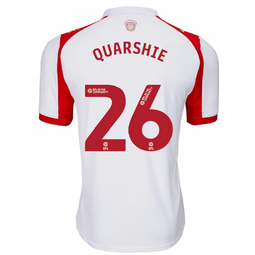 Danxen Heren Joshua Quarshie #26 Wit Rood Thuisshirt Thuistenue 2025/26 T-Shirt
