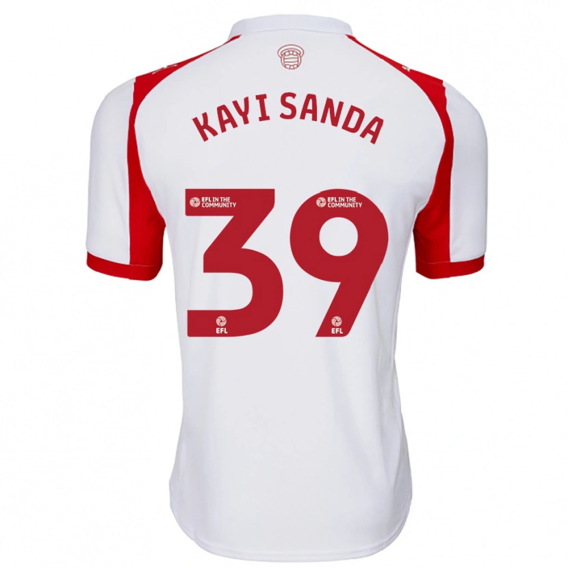 Danxen Heren Joachim Kayi Sanda #39 Wit Rood Thuisshirt Thuistenue 2025/26 T-Shirt